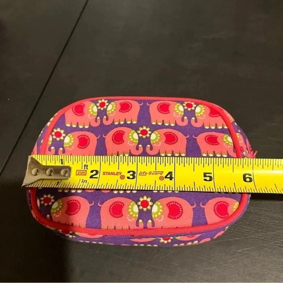 Once Upon A Rose Elephant Travel Bags Lot Of 2 Nesting Pink Floral Zip - Picture 5 of 11